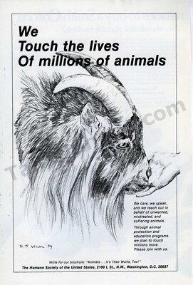1981 Humane Society of the U.S. Animal Care Old PRINT AD Unique Gift Idea (2647)