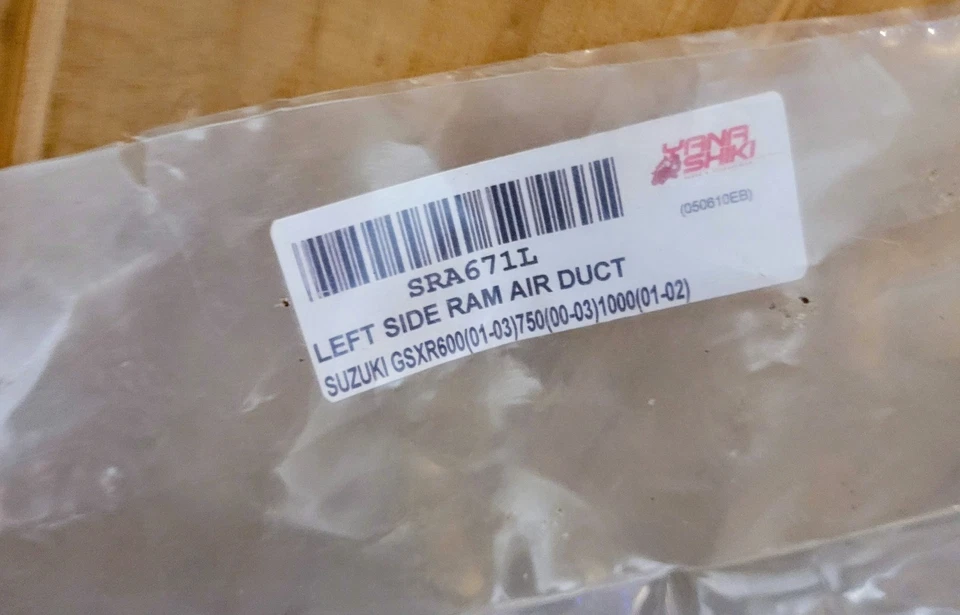 Conductos de admisión de aire Ram Suzuki 2000-2003 750 2001-02 GSX-R 1000 2001-2003 GSXR 600  Foto 3 de 4