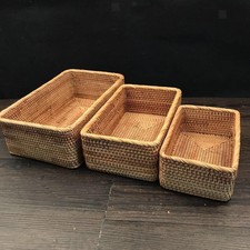 Panier En Rotin Boîte de Cosmétiques Organisateur Décoratif Panier à