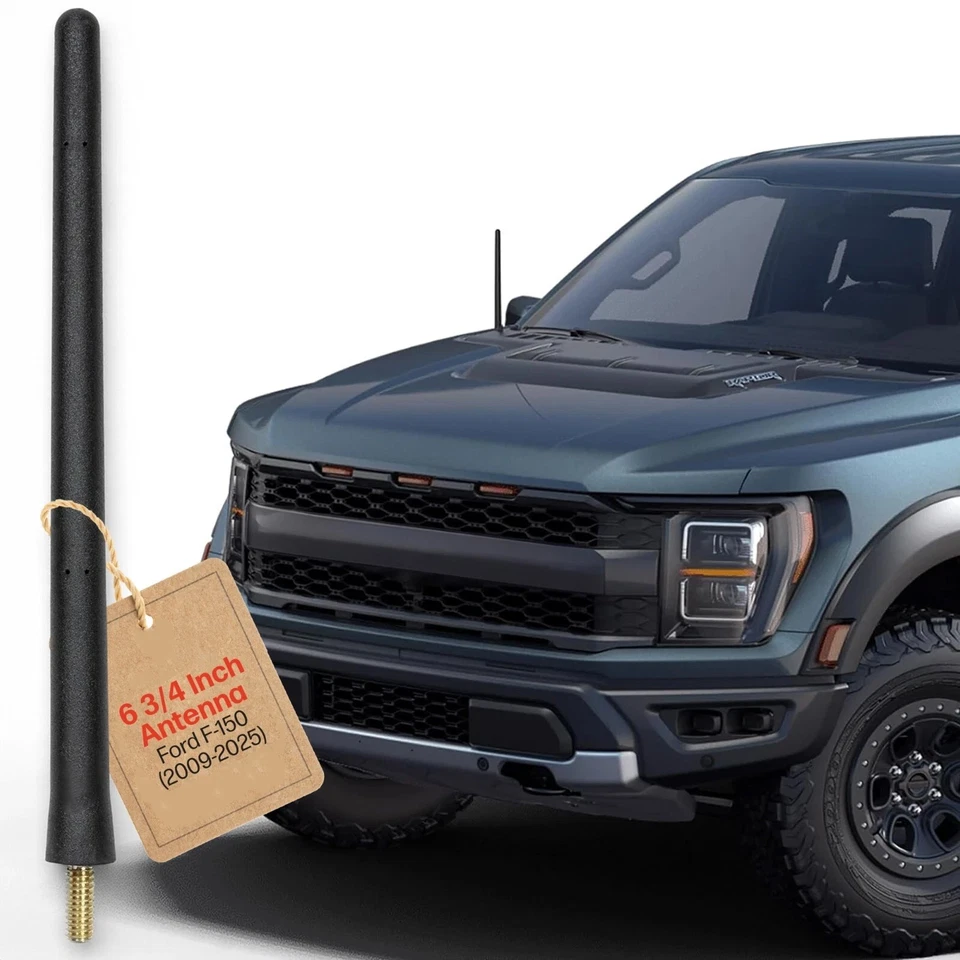 FOR 2009-2025 Ford F-150 - 6 3/4" SHORT Custom Rubber Antenna Mast AL3Z18813A Foto 2 de 4