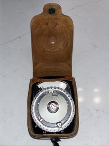 Vintage General Electric Exposure Meter Light Meter with Leather Case