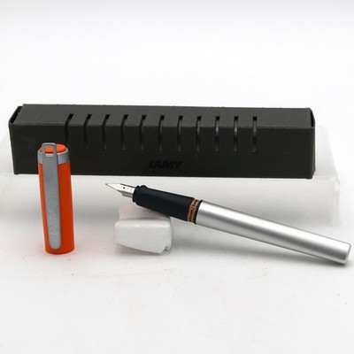 LAMY Logo Aluminum Fountain Pen Medium Nib Germany w/ Original Box N.O.S