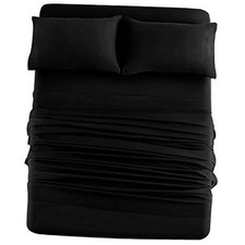 Queen Jersey Sheet Set Luxury Heather 100 Cotton Bed Queen - Sheet Set Black