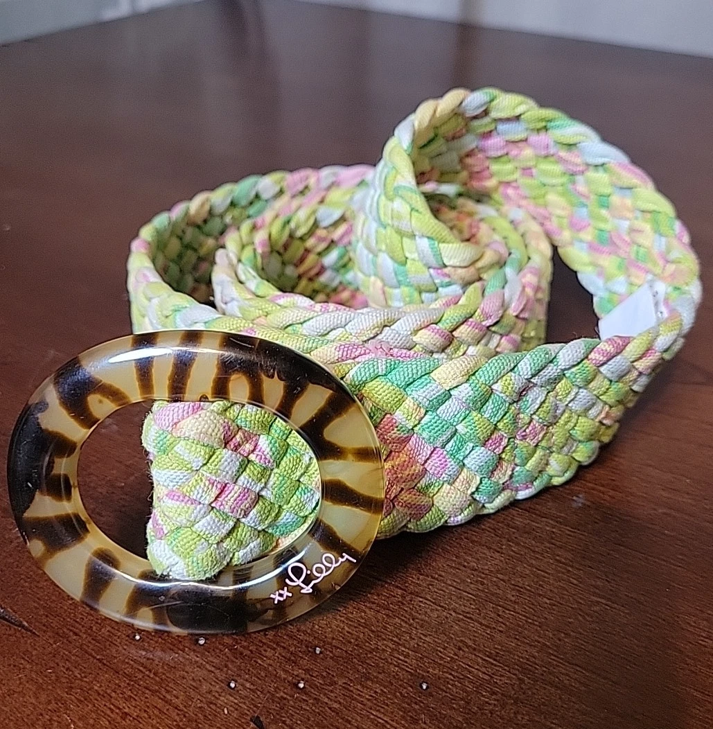 New Lilly Pulitzer Sunny Summer Braided Woven‎ Colorful Fabric Belt Callahan Braided Leather Belt | Lilly Pulitzer main image 4