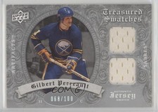 2008 Artifacts Treasured Swatches Dual Silver 68/100 Gilbert Perreault HOF md3
