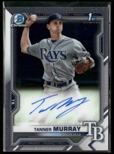TANNER MURRAY 2021 Bowman Chrome Prospect Autograph #CPA-TM Rays