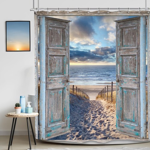 Beach Ocean Shower Curtain Inch Hawaiian Seaside Coastal 60Wx72L B-blue Barn