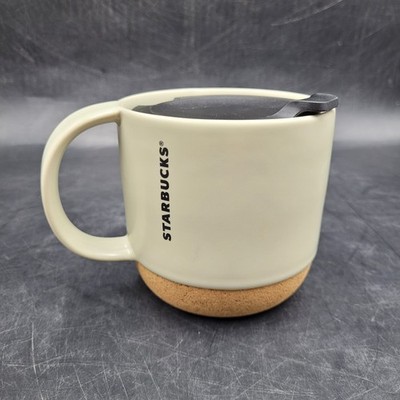 Starbucks Coffee Ivory White Cork Bottom 12 Oz Cup Mug
