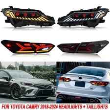 Red Devil Eye LED Headlight+Tail Light For Toyota Camry 2018-2024 Assembly LH+RH