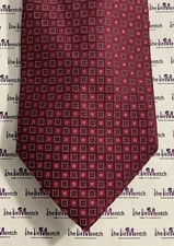 DKNY Silk Maroon Checkered Design Adjustable Neck Tie 3.25  New Without Tags 
