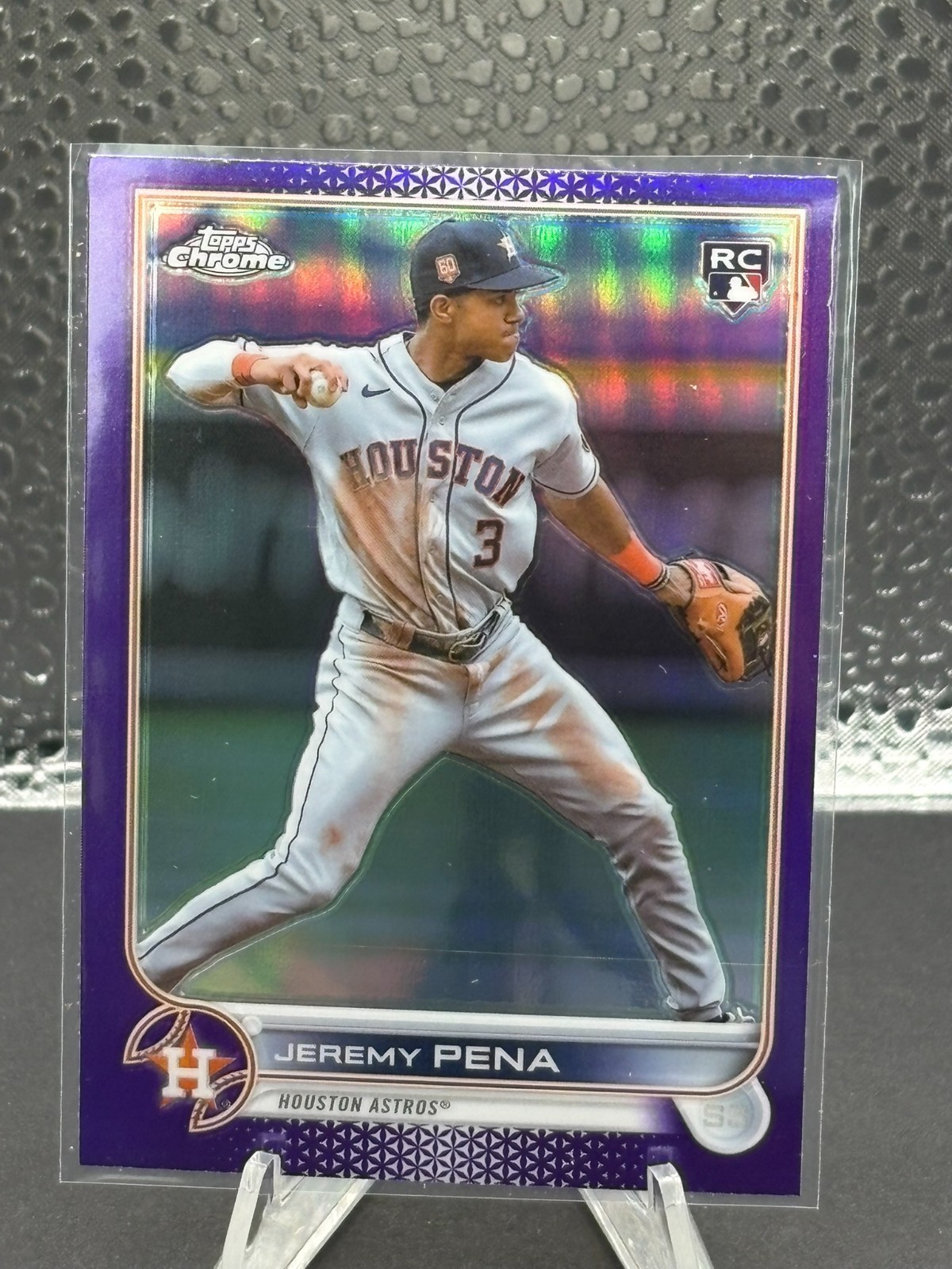 2022 Topps Chrome Update Jeremy Pena Rookie Card Purple Refractor USC136