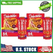 2 Pack Hartz Delectables Squeeze up Variety Lickable Wet Cat Treats, 54 Count