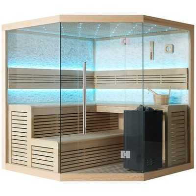 Sauna AWT E1101B Hemlock 200x200 9kW Virta Ofen Saunaofen