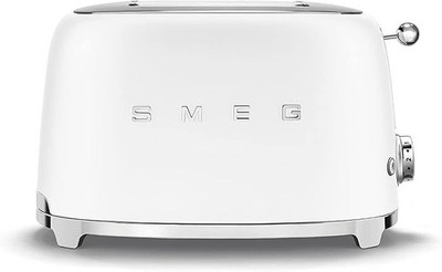 SMEG TSF01WHMUS 2-Slice Toaster   White Matte   Retro 50s Style   Made in Italy