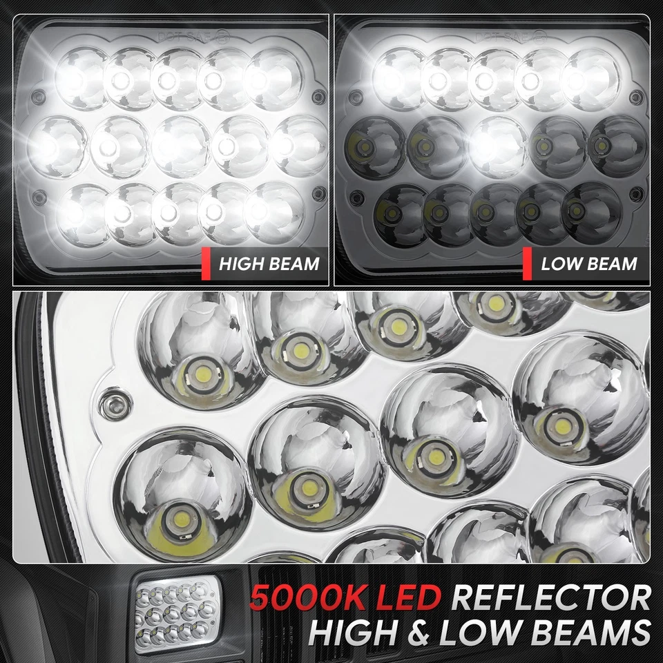 Conjunto de luces LED transparentes cromadas Fit 84-20 Express Savana 2500 3500 E-350 SD Foto 3 de 4