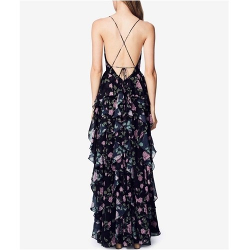 Fame and Partner x Free People abito floreale rosa maxi a strati con volant (orlato) 6 - Foto 6 di 9