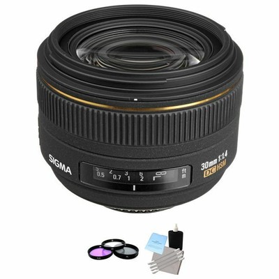 Sigma 30mm f/1.4 EX DC HSM Autofocus Lens for Nikon + UV Kit & Cleaning Kit