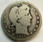 1916-P Barber Quarter