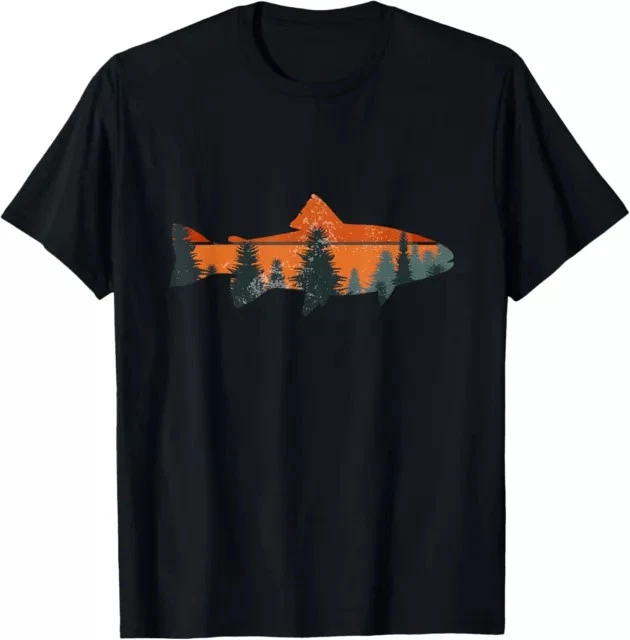 Trout Fly Fishing Nature Outdoor Fisherman Gift Tees S-3XL
