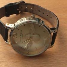 Olivia Burton London Gold Toned Bee Quartz Ladies Watch Working Used