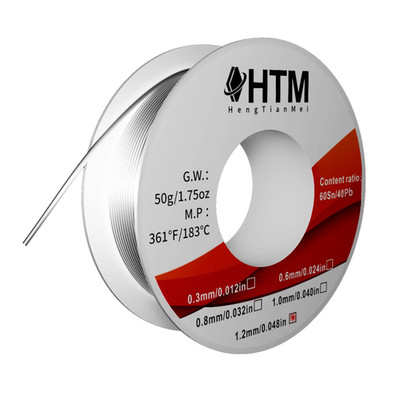 Hengtianmei 60/40 Rosin Core Low Temp Tin Lead Solder Wire, for Soldering Electr