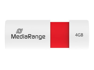 MEDIARANGE MR970 4GB USB Type A 2.0 10MB/s Slide Sheet Red White