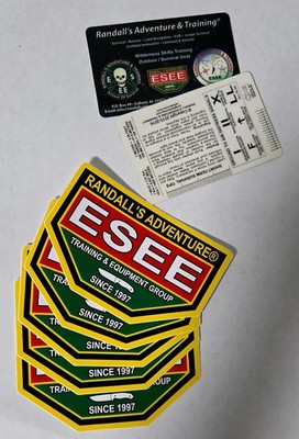 5 ESEE Knives Randall's Adventure Sticker Decal NEW with 1 survival card NEW