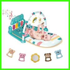 Baby Playmat Kick & Play Piano Gym with Musical and Sensory Toys for Newborn to