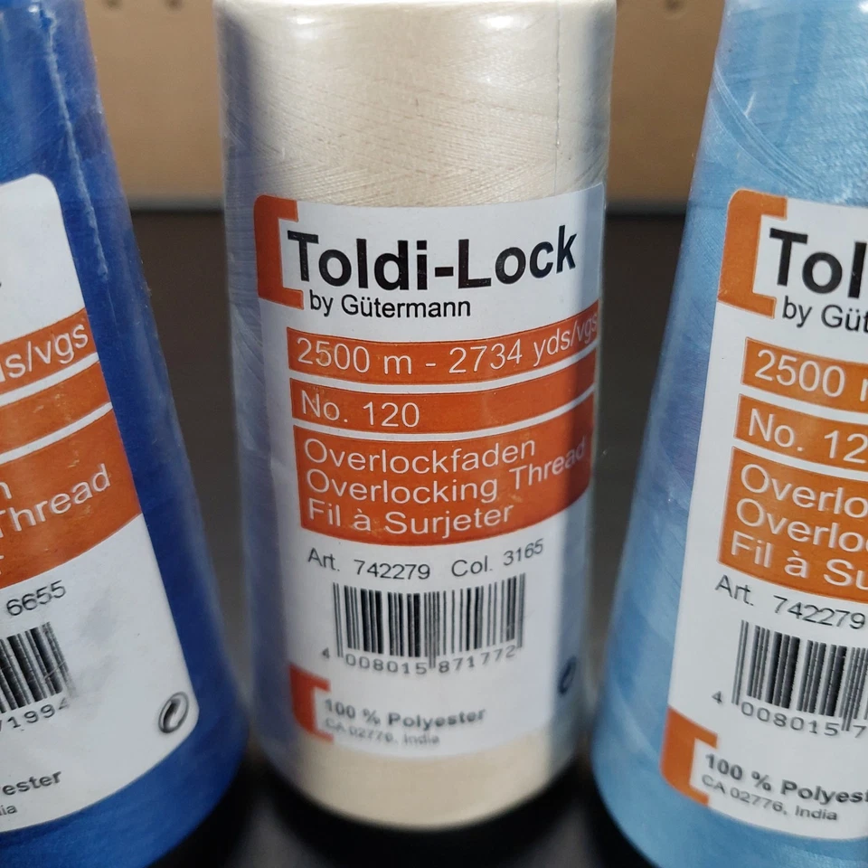 Gutermann Toldi-lock  No. 120 2734 Yds overlocking thread New mixed lot of 5 - Image 3 of 4