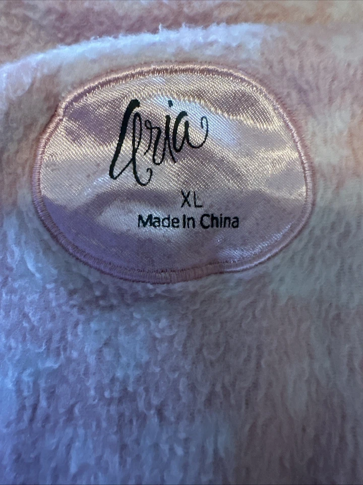 ARIA Collection Pink White Floral Ultra Soft Thick Fleece Pajama Set Women's XL - Image 2 of 4