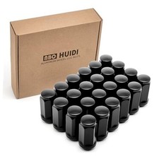 24pcs M14 x 1.5 Lug Nuts, 1.8" 45mm Closed-End One-Piece Conical Seat, Black