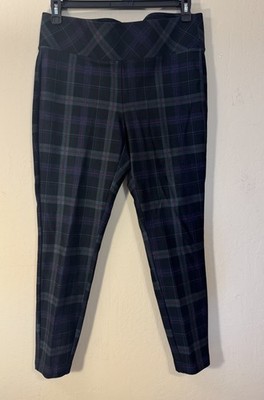 Torrid Pixie Pants Women Size 1 R Pull-on Legging Plaid Black Green Blue NEW