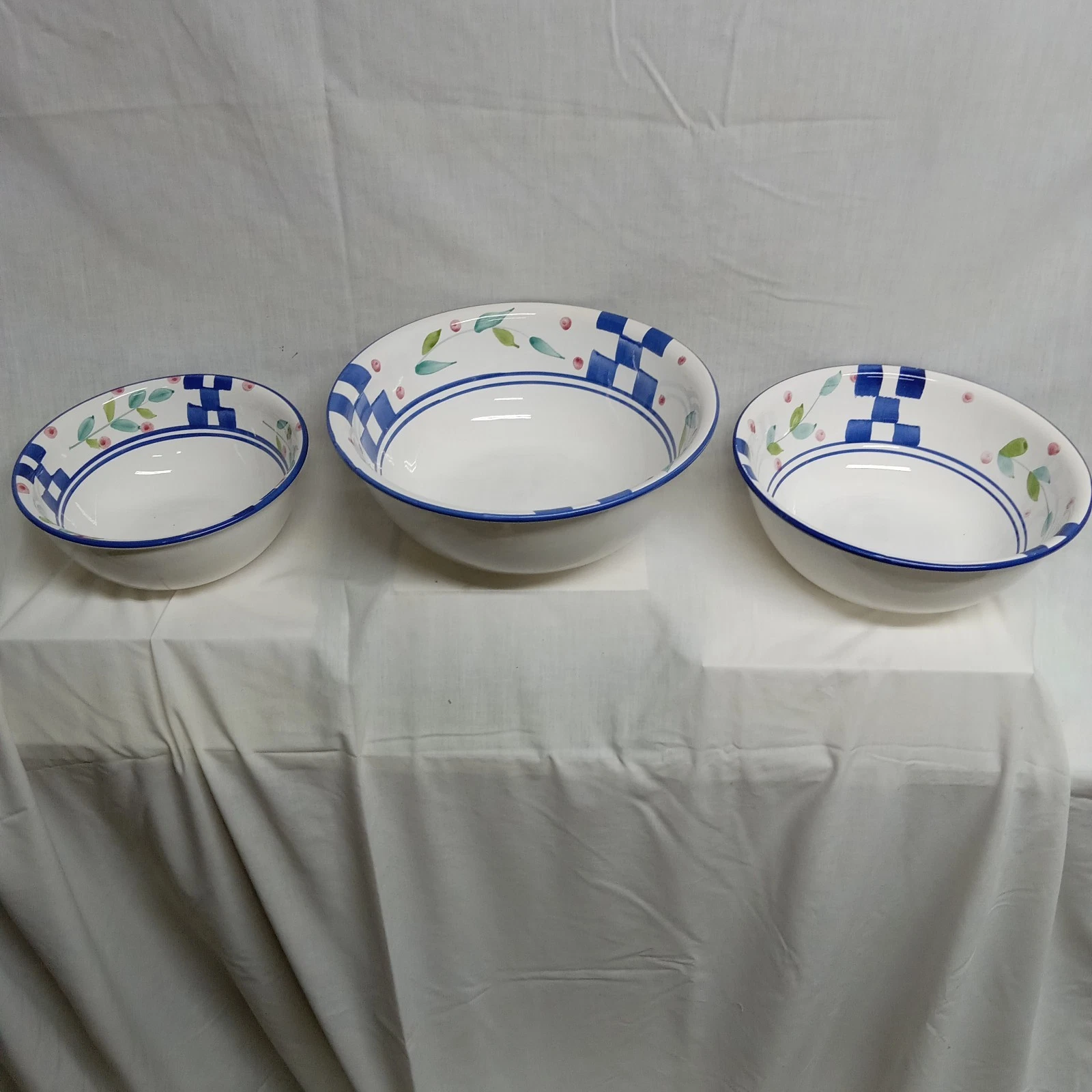 Vintage Nesting Mixing Bowls 3 Certified International Corp. Made In Portugal