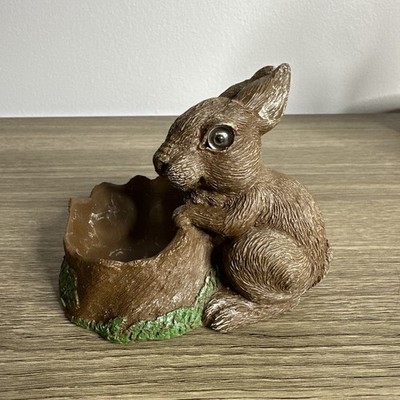 1989 Morley Candy Company Chocolate Bunny Tree Bowl Dish Figurine Easter Decor