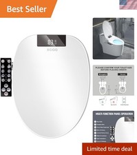 Electric Heated Bidet Toilet Seat with Warm Water Wash, Warm Air Dryer, Soft ...
