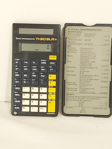 Texas Instruments TI-30 SLR+ calculator W/Cover & Quick Guide- WORKING ...