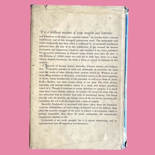 Ferdydurke (1961 1st US Ed) Witold Gombrowicz HC DJ VG Polish Literature See Pix - Picture 5 of 8