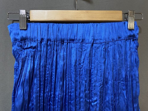 NUEVO SIN ETIQUETAS HOUSE OF HARLOW Mujer Cintura Elástica Plisada Tiro Alto Pierna Ancha Pantalones TALLA XS Azul - Imagen 6 de 9
