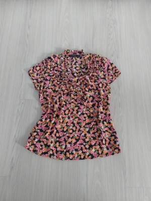 HALLHUBER Bluse mit Rüschen, Gr. 36, pink-bunt