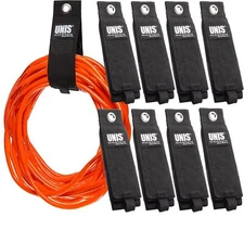 8 Pack Heavy Duty Large 13-inch Extension Cord Storage Extendable Cable Black 