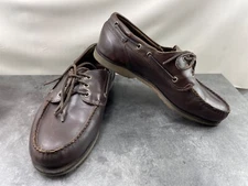 Hitchcock by Sebago Boat Loafers Men 9.5 EEEEE 5E Shoes Brown Leather Slip On