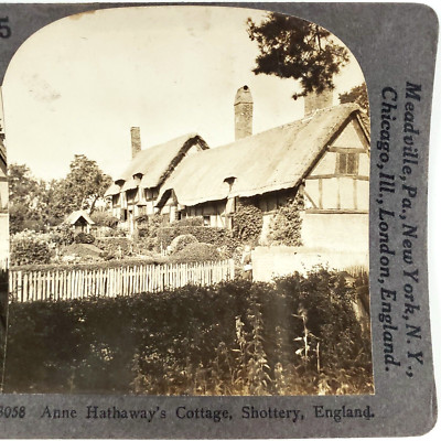 Anne Hathaway's Cottage England Stereoview 1920s Stratford-Upon-Avon House F630