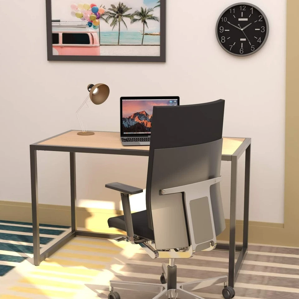 Mesa LEVIRA Adda 120x60 cm | Escritorio haya y negro, moderno, estructura met... - Imagen 2 de 4