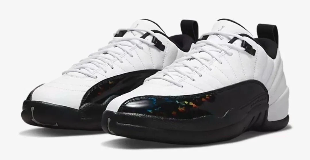 Jordan 12 low sales black and white