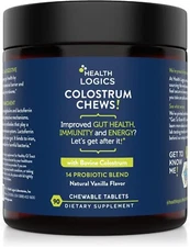 Health Logics Colostrum Chews-Colostrum Supplement 25% IgG for Gut Health, Im...