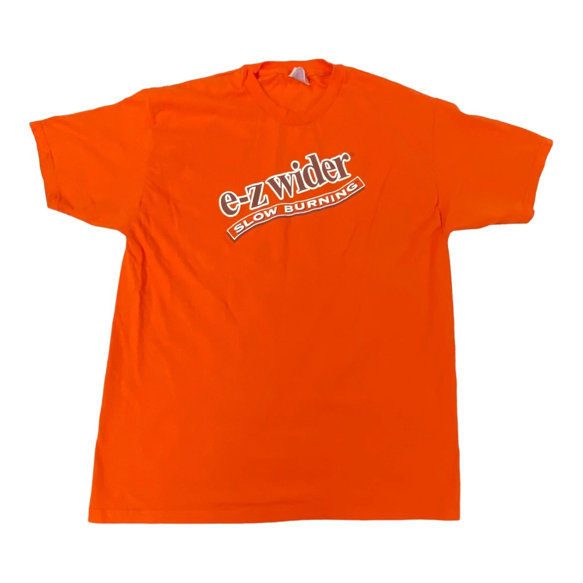 Vintage EZ Wider T Shirt Size XL Bright Orange Rolling Papers