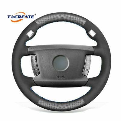 Black Leather Suede Steering Wheel Cover for BMW 7 Series E65 E66 E67 E68 #TF01