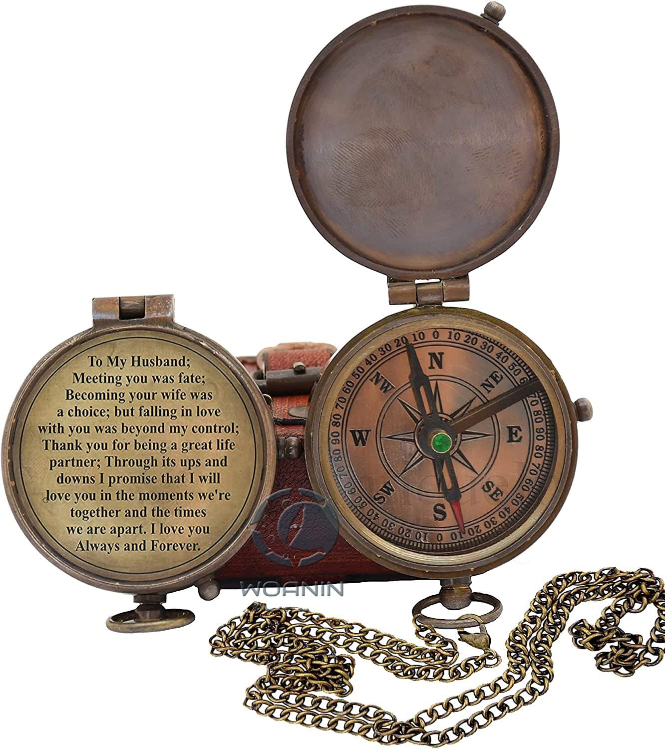 Engraved Compass, Gift for Husband,Anniversary,Wedding Gift Fiance Gift I Miss Y
