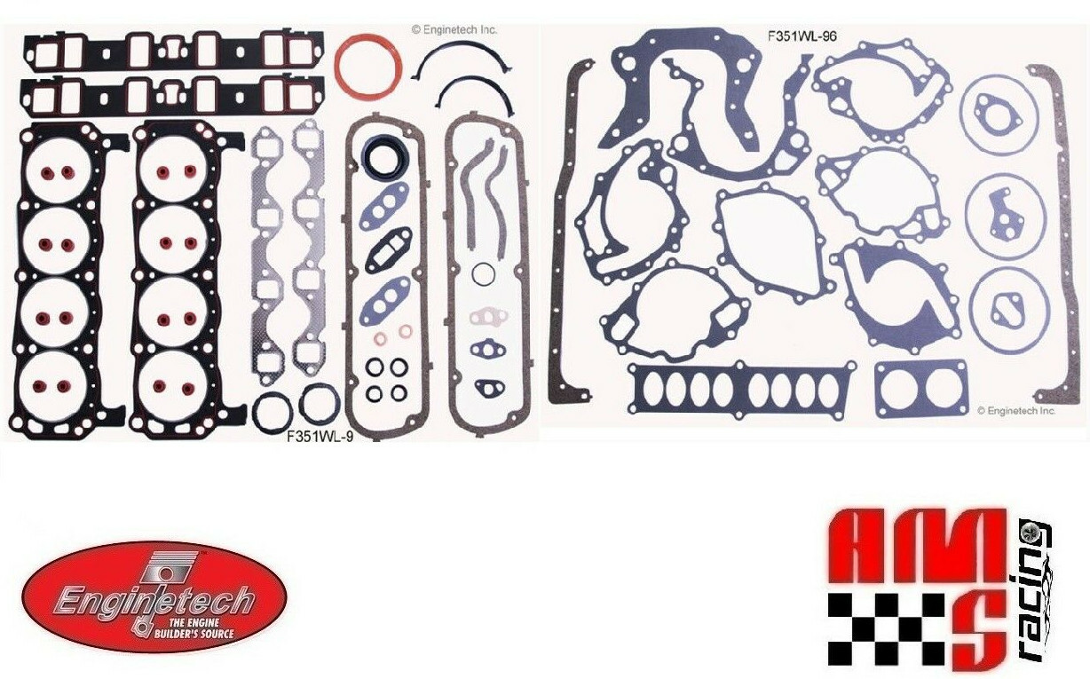 Ford 302 Gasket Set Complete Engine Gasket Set For 1987-1997 Ford 351W Windsor 5.8L V8 - Full Overhaul Kit 351 Windsor Gasket Kit - Foto 4