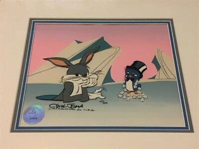 Chuck Jones Bugs Bunny Frigid Hare 1992 Hand Painted Limited Edition Cel 477/500 - Image 1 of 3